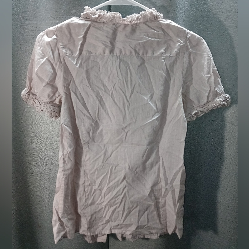 Marc by Marc Jacobs Light Beige Ruffle Button-Down Shirt - Picture 2 of 6